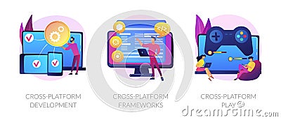 Cross-platform software environments vector concept metaphors. Vector Illustration