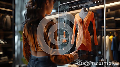 Cross-platform virtual try-on interface, user guide, modern 3D Stock Photo