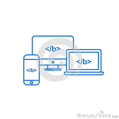 Cross platform website icon - cross browser html page Vector Illustration