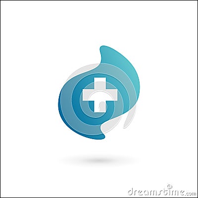 Cross plus medical logo icon design template elements Vector Illustration