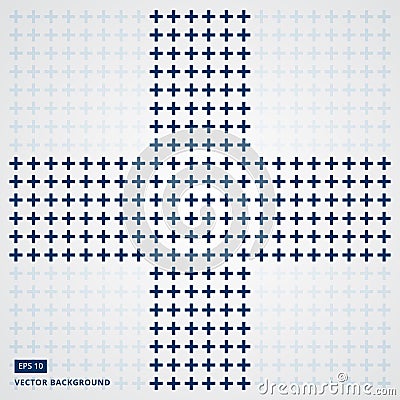 Cross or plus navy blue sign icon seamless pattern vector Vector Illustration