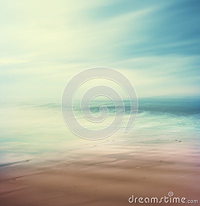 Cross-Processed Sea and Sand Stock Photo