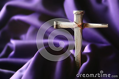 Cross On Purple Stock Photo
