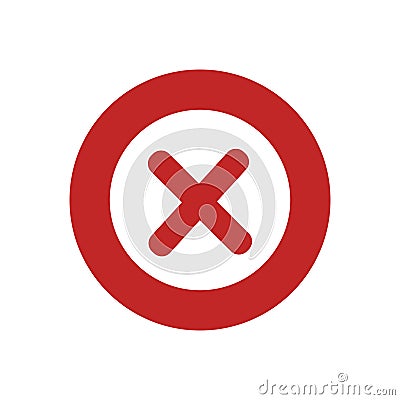 cross red wrong no icon Vector Illustration