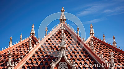 cross roof church building Cartoon Illustration