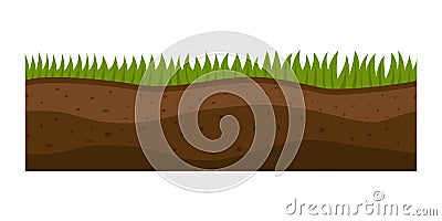 Cross section ground slice some piece nature outdoor ecology underground and freestanding render garden natural Vector Illustration