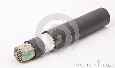 Cross section of low-voltage cable. Stock Photo