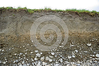 Cross section of soil types Stock Photo