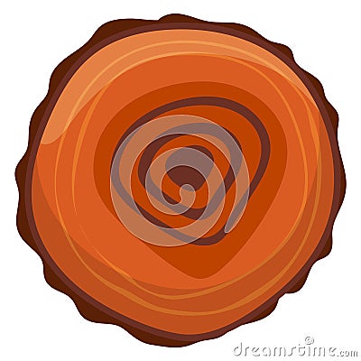 Cross section of tree trunk showing rings for age. Detailed wooden texture with annual growth rings Vector Illustration