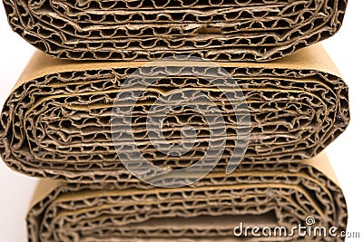 Cross sections of corrugated cardboard Stock Photo