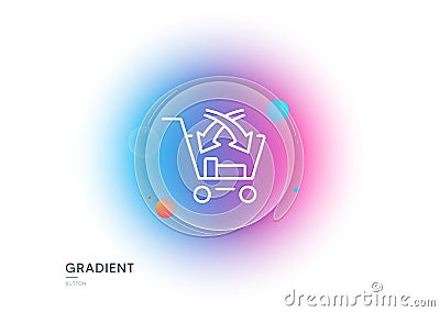 Cross sell line icon. Market retail sign. Gradient blur button. Vector Stock Photo