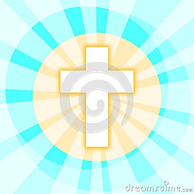 Cross with Shining Rays Stock Photo