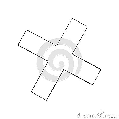 Cross sign. Negation. Disagreement isolated on white background. Vector illustration Vector Illustration