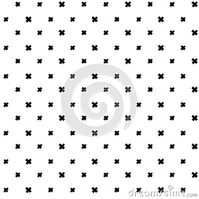 Cross simple pattern. Plus vector seamless backdrop. Hand drawn repeat print Vector Illustration