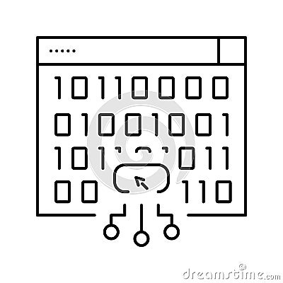 cross-site scripting line icon vector illustration Vector Illustration