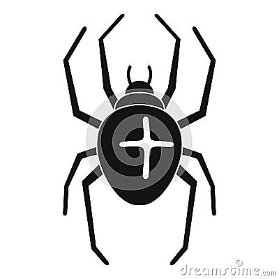 Cross spider icon, simple style Cartoon Illustration