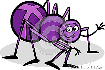 Cross spider insect cartoon illustration Vector Illustration