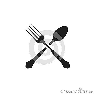 Cross spoon and fork icon vector illustration Vector Illustration