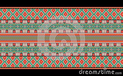 Cross Stitch. Geometric ethnic patterns. Design for Saree, Patola, Sari, Dupatta, Vyshyvanka, rushnyk, dupatta, Clothing, fabric, Stock Photo