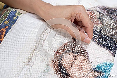 Cross stitch Handcrafts Stock Photo