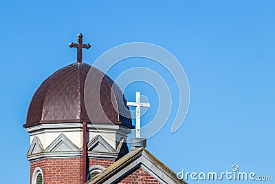 The cross, a symbol of the sacrifice of Jeasus Christ and the Christian religious faith Stock Photo