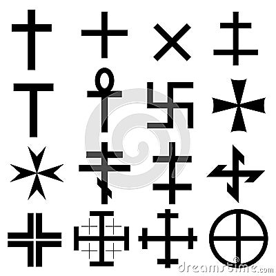 Cross symbols set Vector Illustration