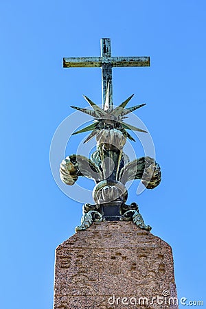 Cross Top Obelisk Sallustiano Trinita Dei Monti Spanish Steps Rome Italy Stock Photo