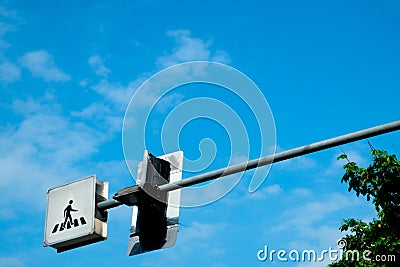 Cross walk label sign Stock Photo