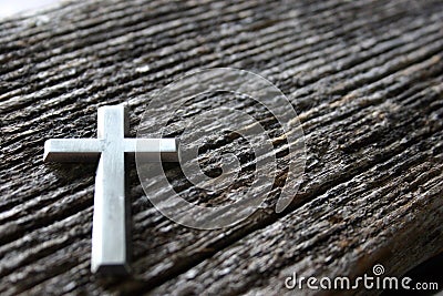 Cross on Wood Stock Photo