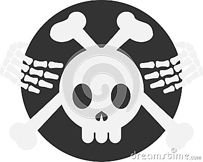 Crossbones Skeleton Badge / Emblem Stock Photo