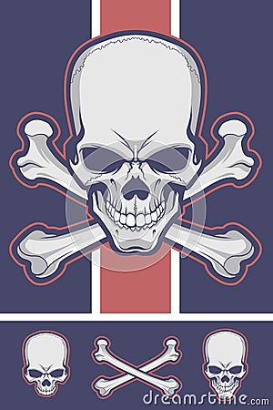 Crossbones Vector Stock Cartoon Illustration