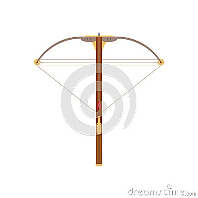 Crossbow vector icon bow arrow isolated illustration weapon white Vector Illustration