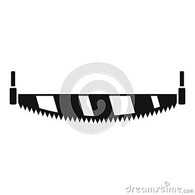 Crosscut hand saw icon, simple style Vector Illustration