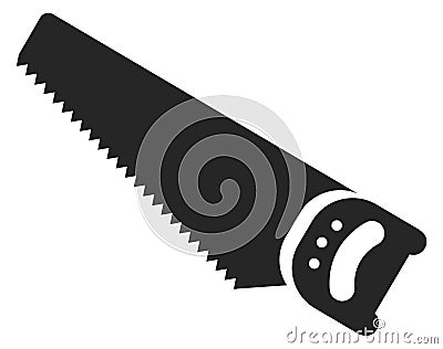Crosscut saw black icon. Carpenter tool symbol Vector Illustration
