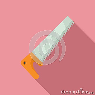 Crosscut saw icon, flat style Vector Illustration