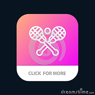 Crosse, Lacrosse, Stick, Sticks Mobile App Button. Android and IOS Line Version Vector Illustration