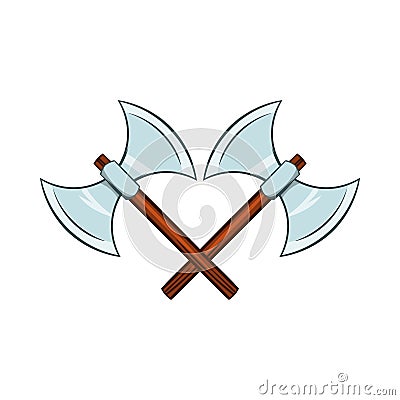 Crossed ancient battle double axes icon Stock Photo