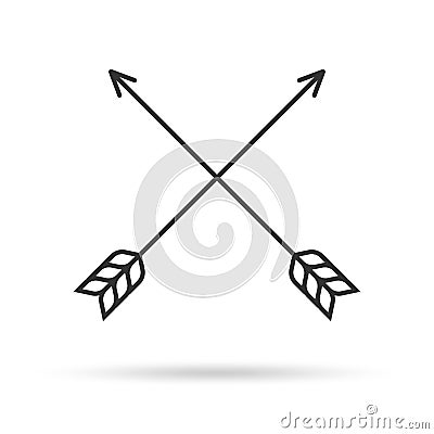 Crossed arrow icon. Archery symbol. Vector illustration Vector Illustration