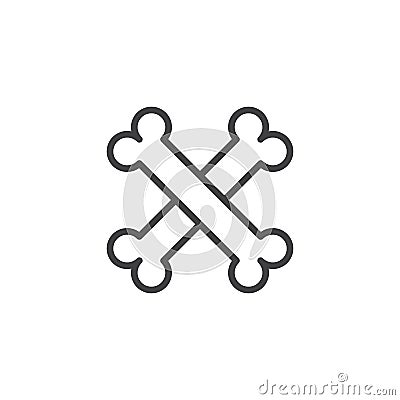 Crossed bones outline icon Vector Illustration