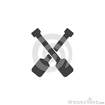 Crossed canoe paddles vector icon Vector Illustration