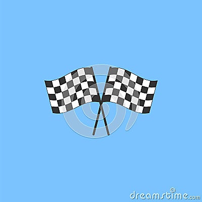 Crossed checkered flags Vector Illustration