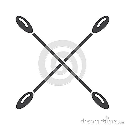 Crossed cotton buds glyph icon Cartoon Illustration