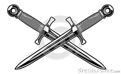 Crossed dagger Vector Illustration