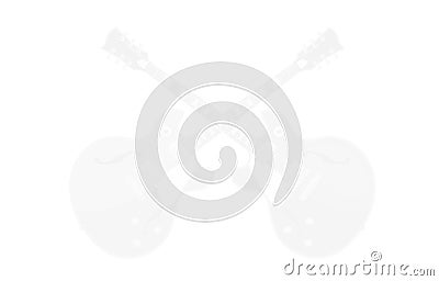Crossed Electric Guitars White Background Vector Illustration