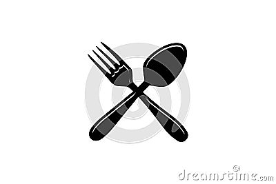 crossed fork and spoon, restaurant logo Designs Inspiration Isolated on White Background. Vector Illustration