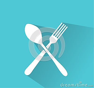 Crossed fork and spoon Vector Illustration