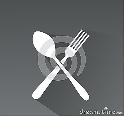 Crossed fork and spoon Vector Illustration