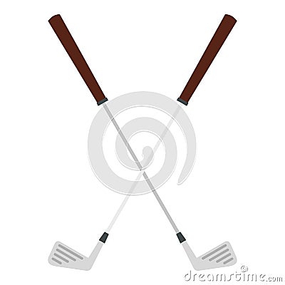 Crossed golf clubs icon isolated Vector Illustration