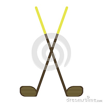 crossed golf clubs. Vector illustration decorative design Vector Illustration