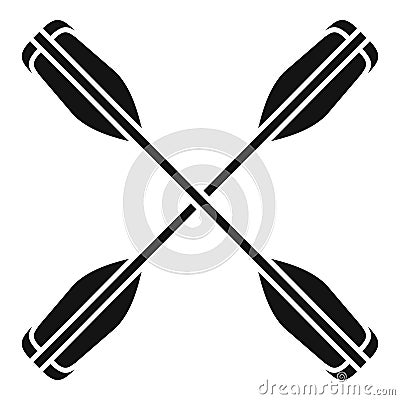 Crossed kayak paddle icon, simple style Vector Illustration